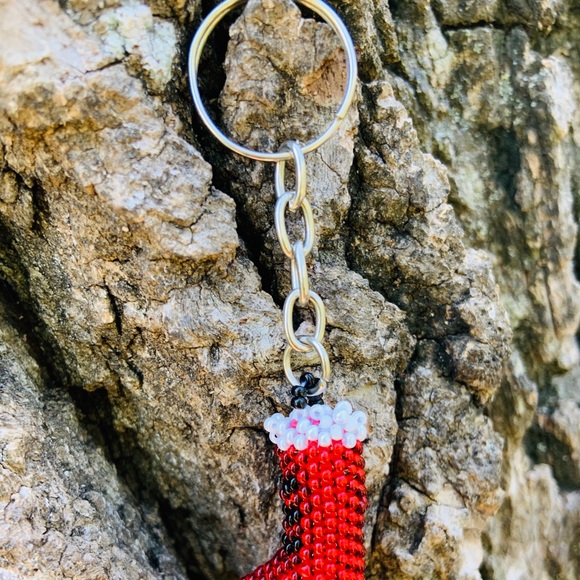 Christmas Santa Boots Beaded Ornament Keychain(1) - Picture 2 of 2